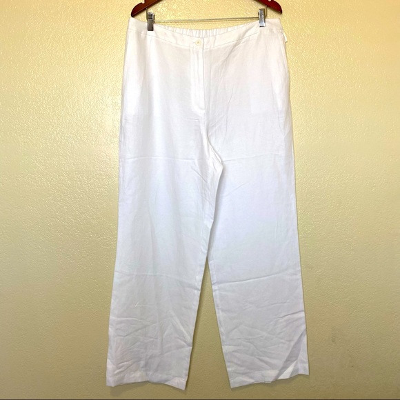 Eileen Fisher Tencel & Linen Slub Straight Pants L - Picture 4 of 11
